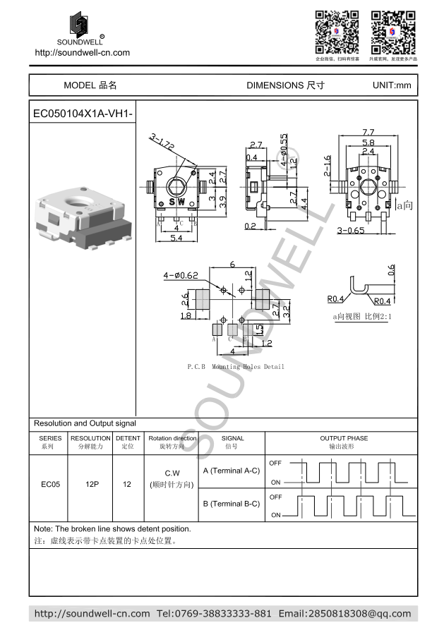 EC050104貫通軸增量型編碼器規格書