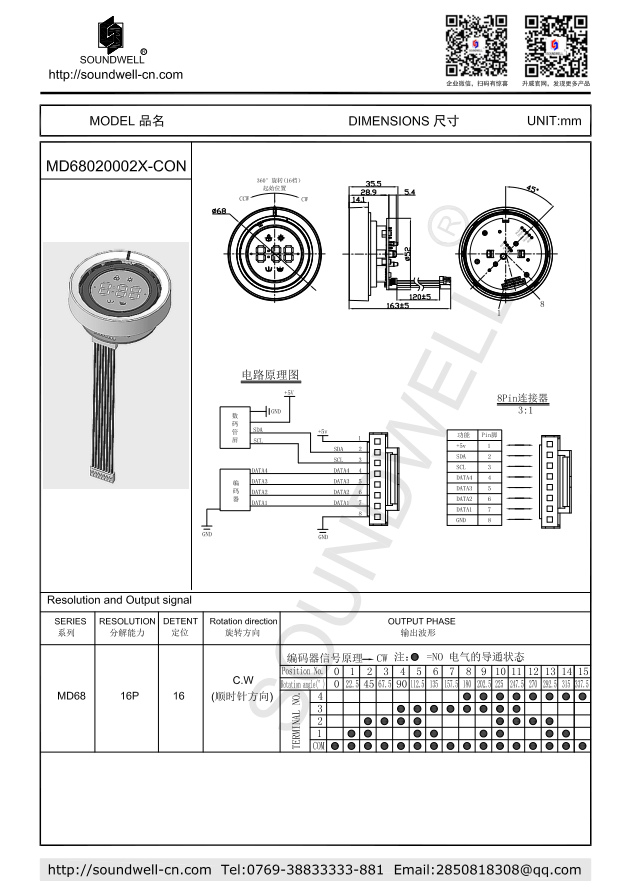 MD68數碼管顯示模組絕對型編碼器模組