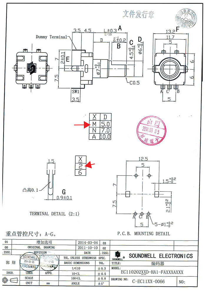 EC11半軸編碼開關(guān)規(guī)格書