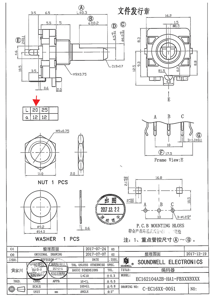 EC16旋轉編碼器規格書